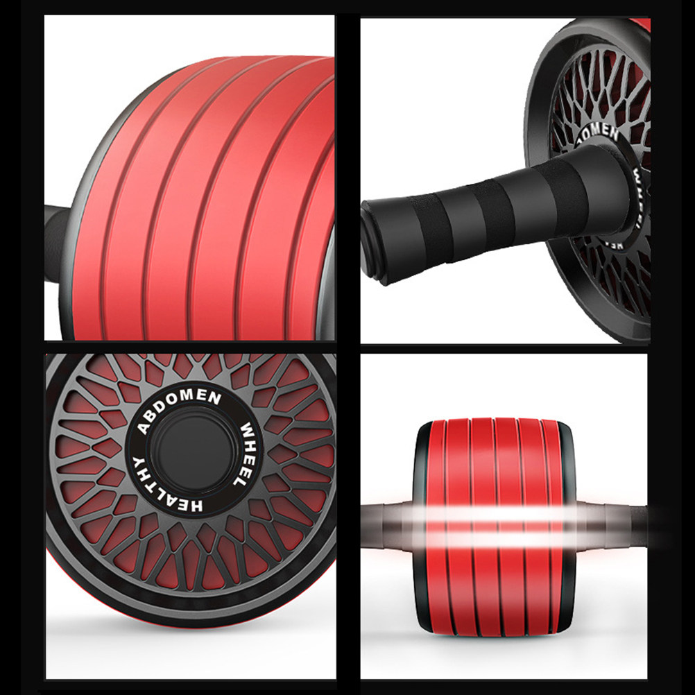 Ab Roller Wheel With Elbow Support - Ruota per Fitness Silenziosa Rossa con