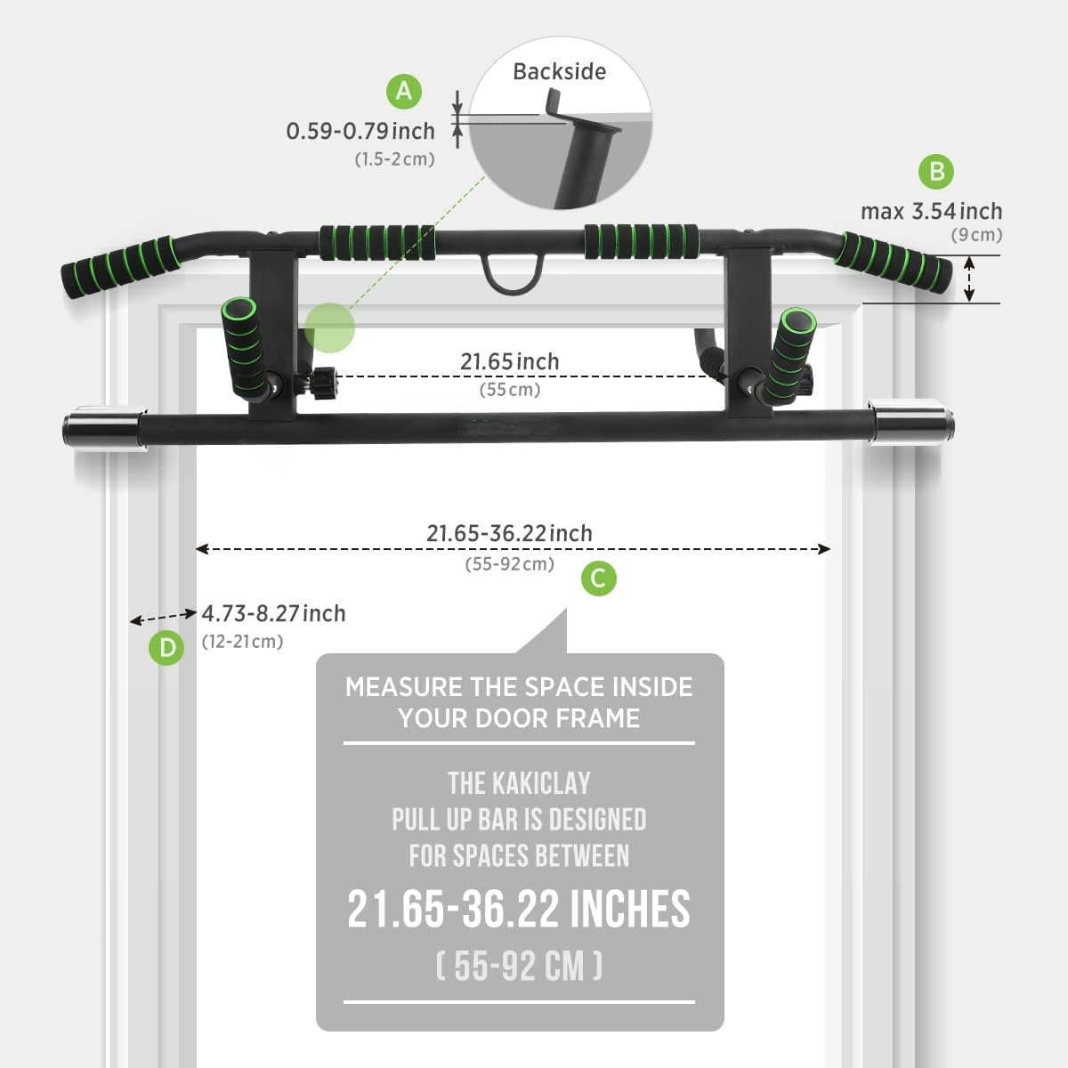 Door Pull Up Bar No Screw - Wellshow Sport Barra per Trazioni e