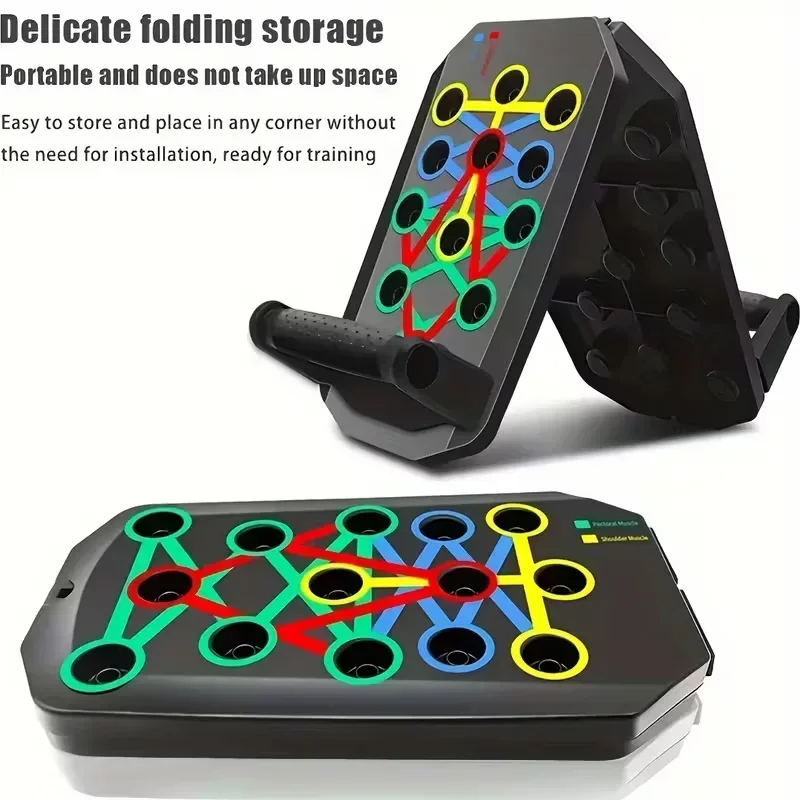Push Up Board Foldable Multi Function - Set di tavolette per esercizi di