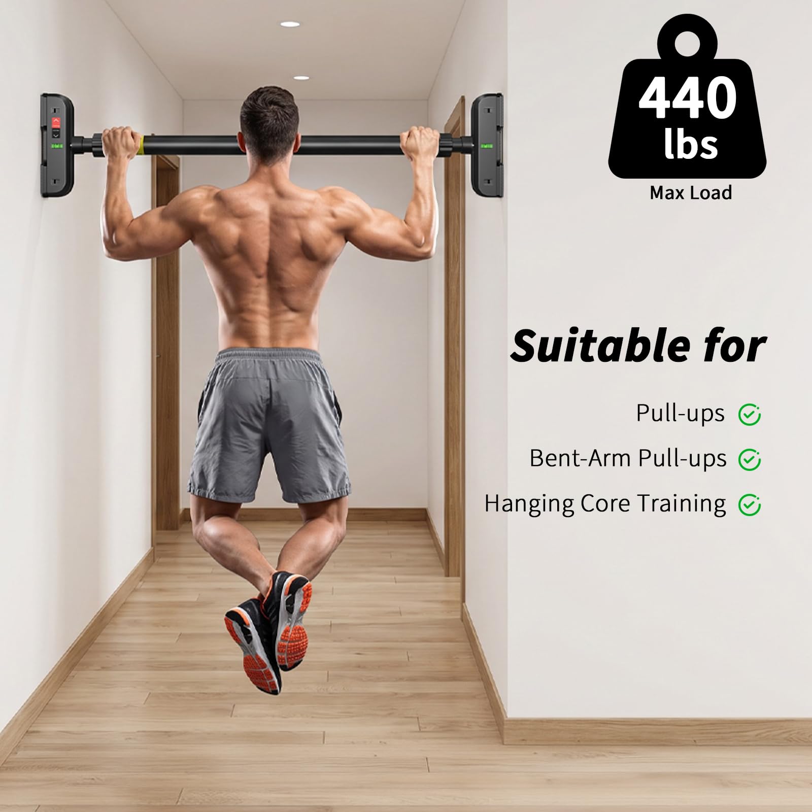 Door Pull Up Bar No Screw - Barra per trazioni da porta, barra
