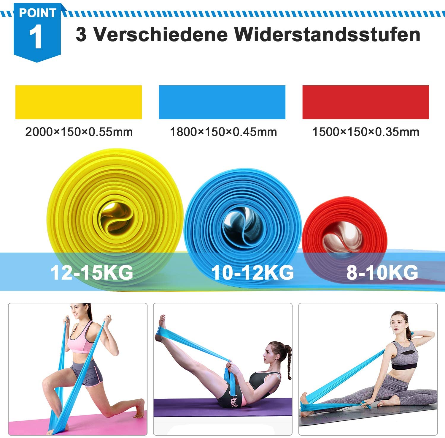 Fasce elastiche per fitness 3  - Pilates Bar Kit With Resistance Bands recensione e prezzo