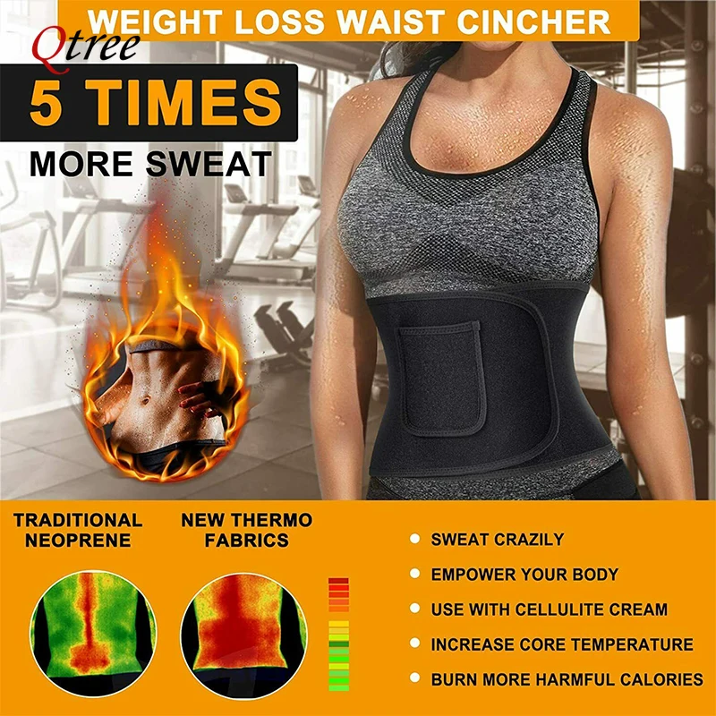 Qtree Cincher Body Shaper Wrap - Sweat Waist Trainer Belt Neoprene recensione e prezzo