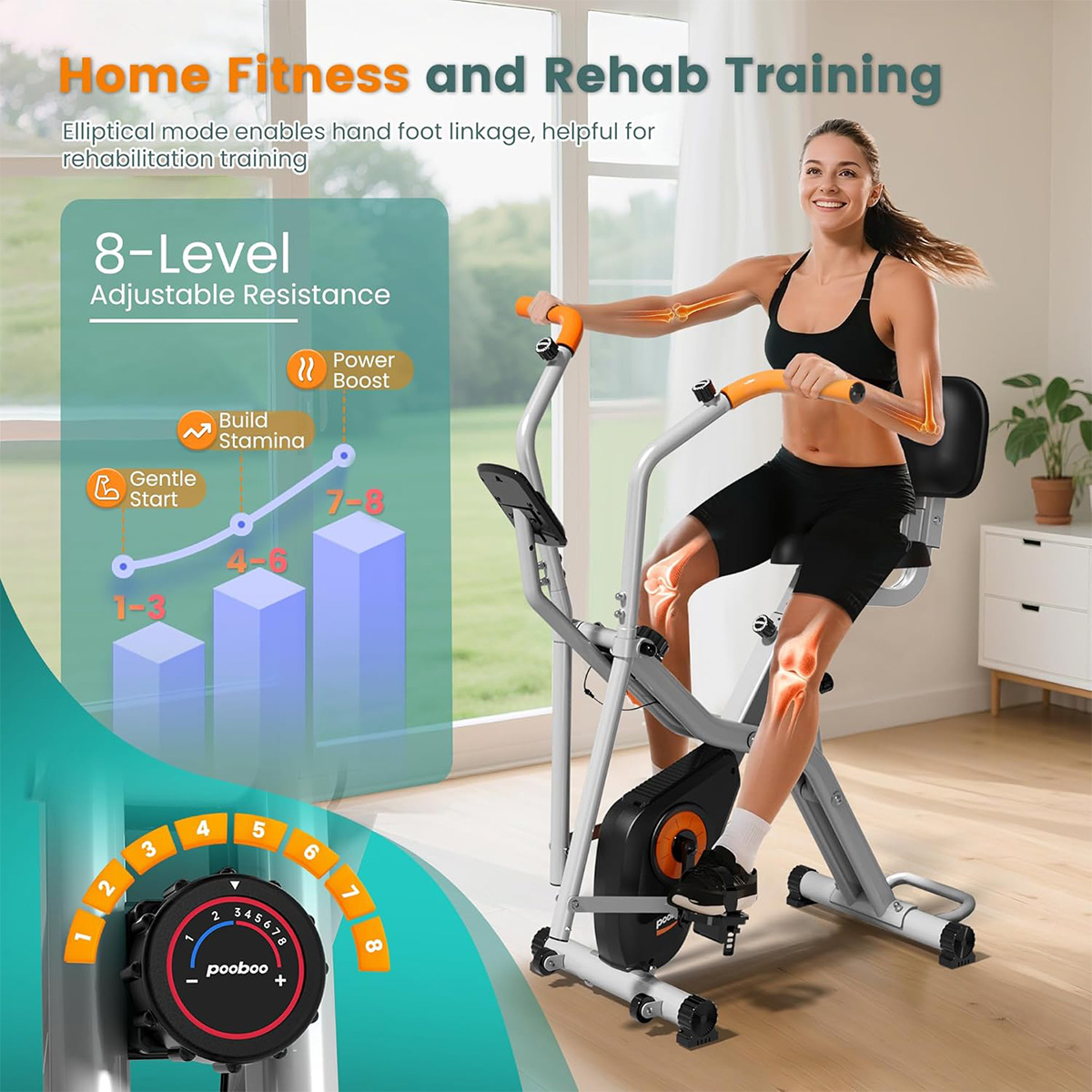 Pooboo Cyclette Pieghevole 2-i - Exercise Bike Magnetic Resistance recensione e prezzo